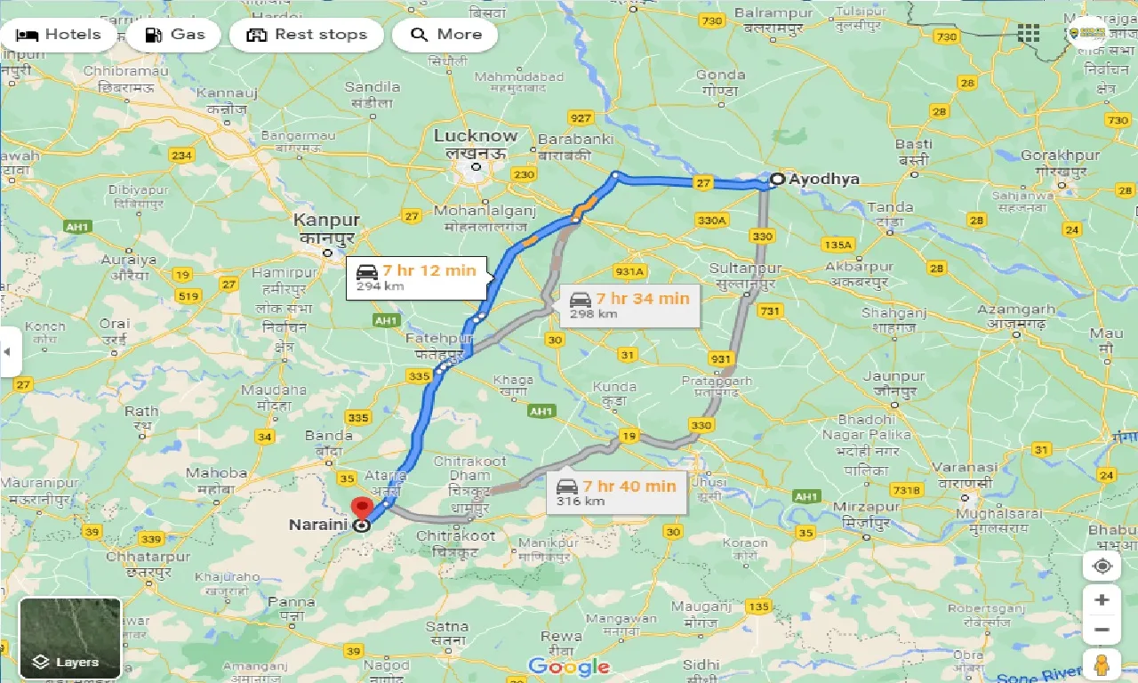 ayodhya-to-naraini-one-way
