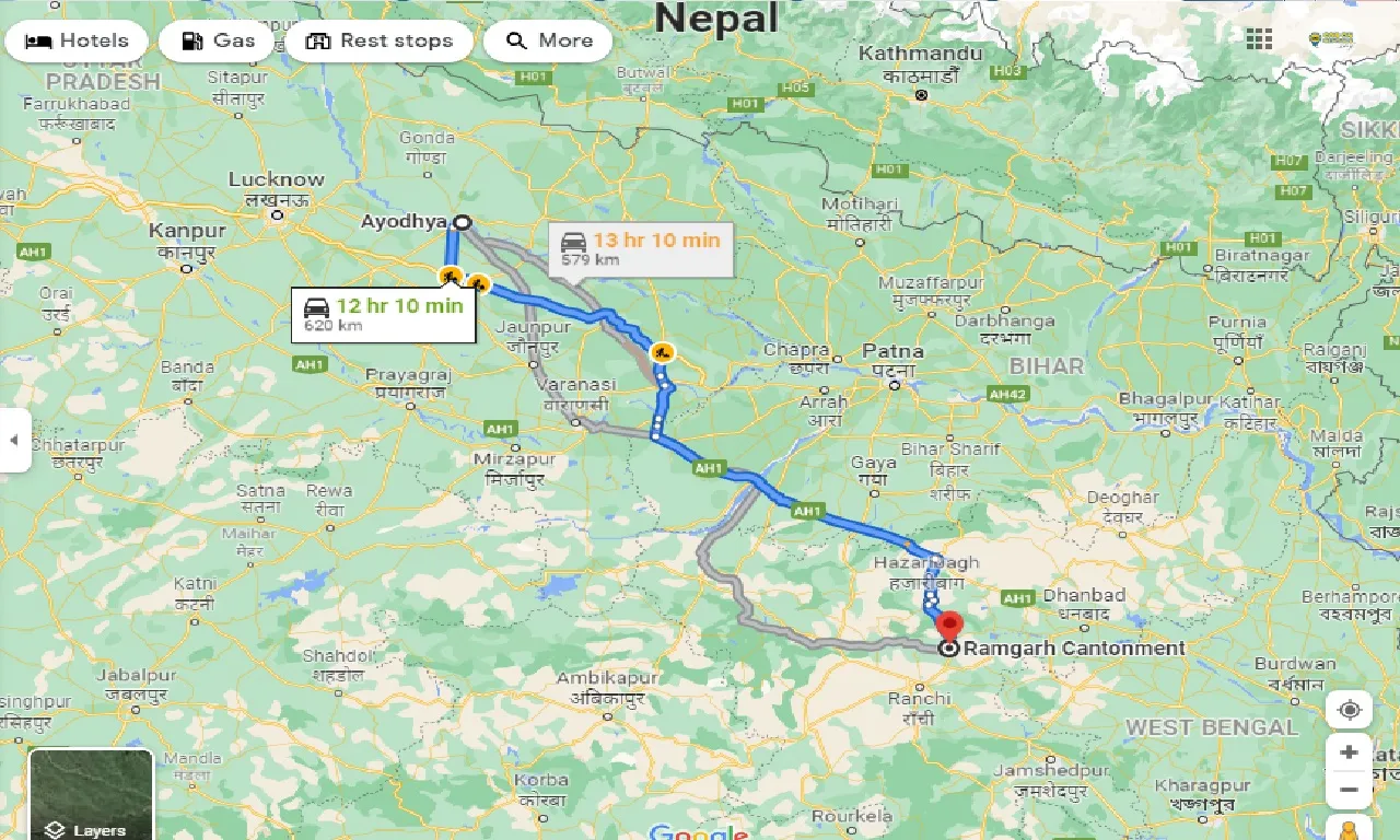 ayodhya-to-ramgarh-cantonment-taxi