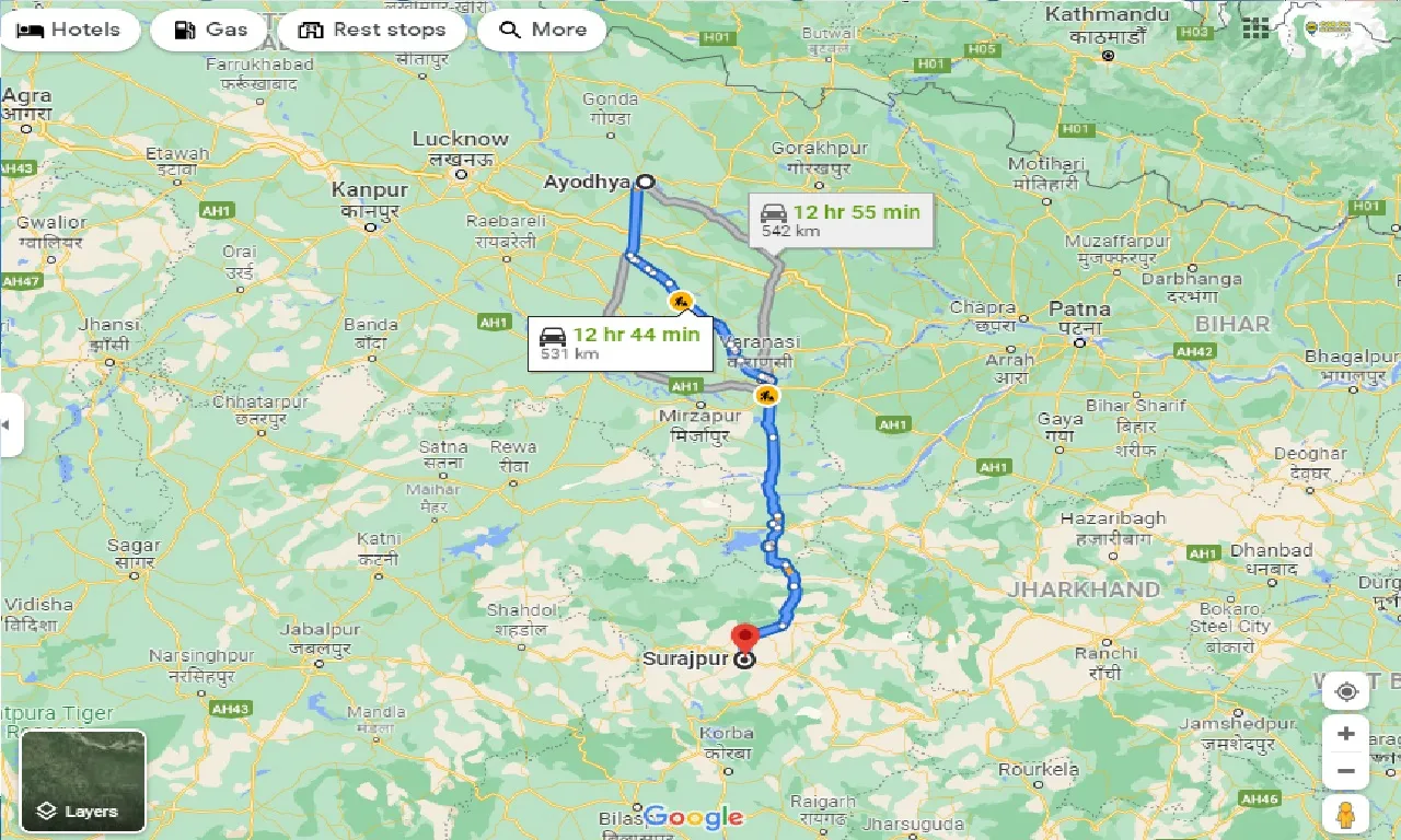 ayodhya-to-surajpur-taxi