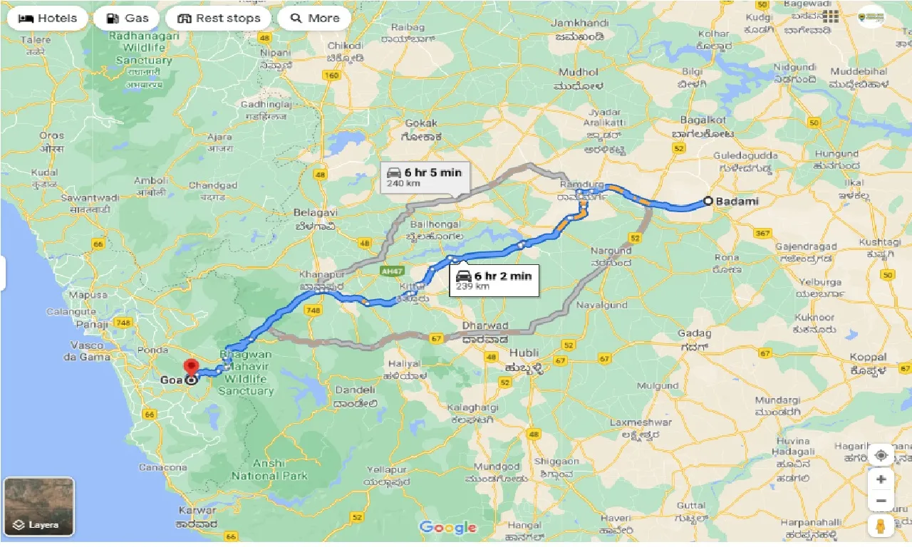 badami-to-goa-one-way