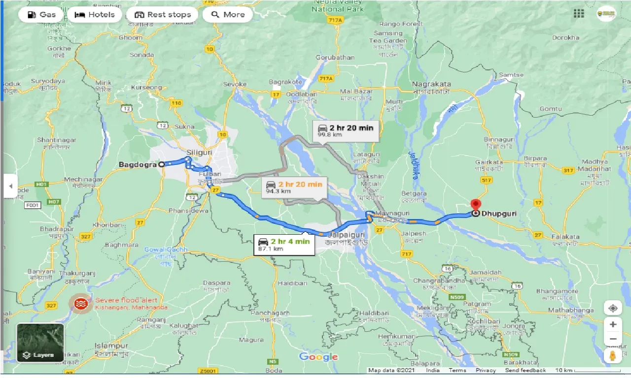 bagdogra-to-dhupguri-one-way