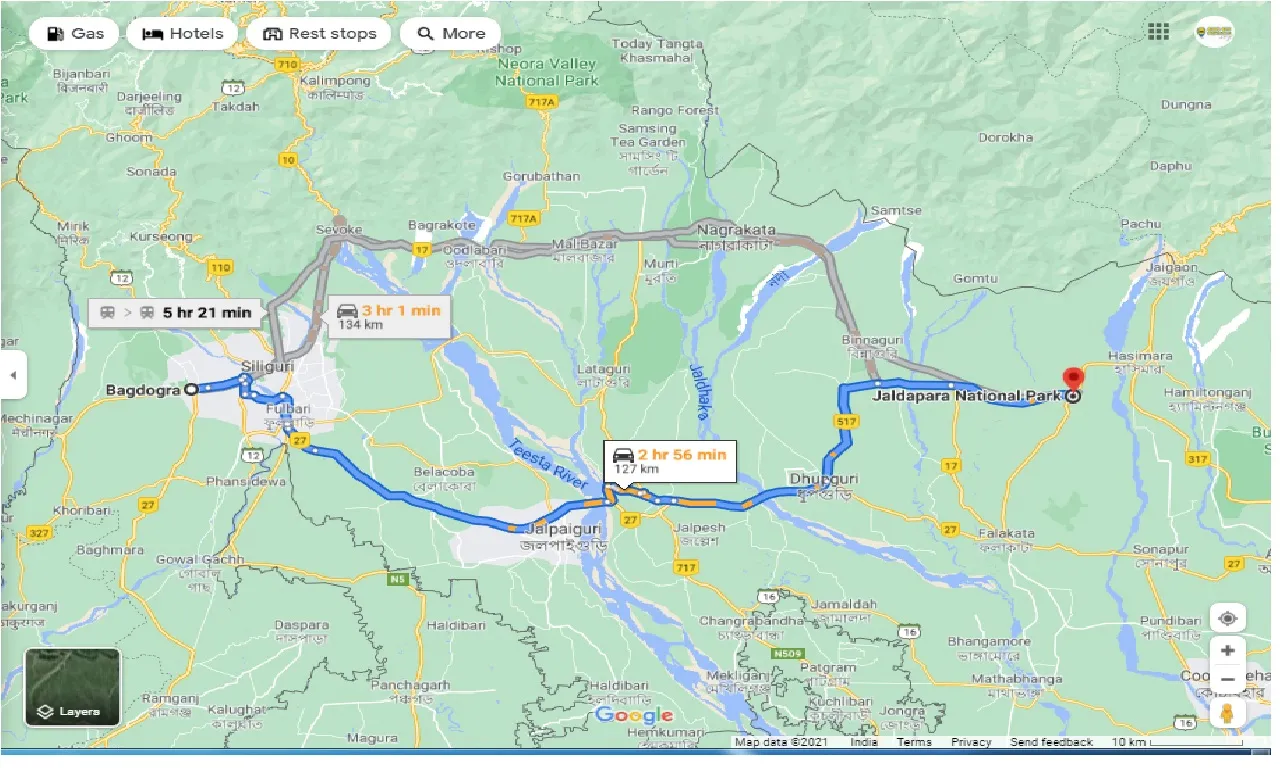 bagdogra-to-jaldapara-wildlife-sanctuary-one-way