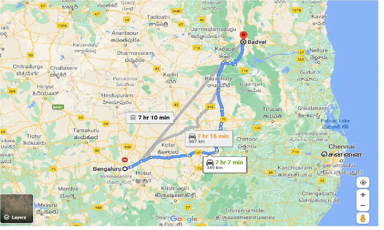 bangalore-to-badvel-taxi