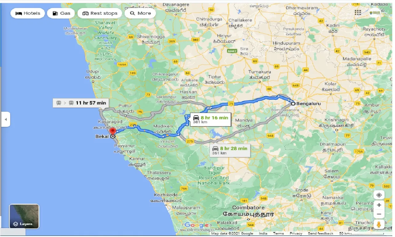 bangalore-to-bekal-one-way