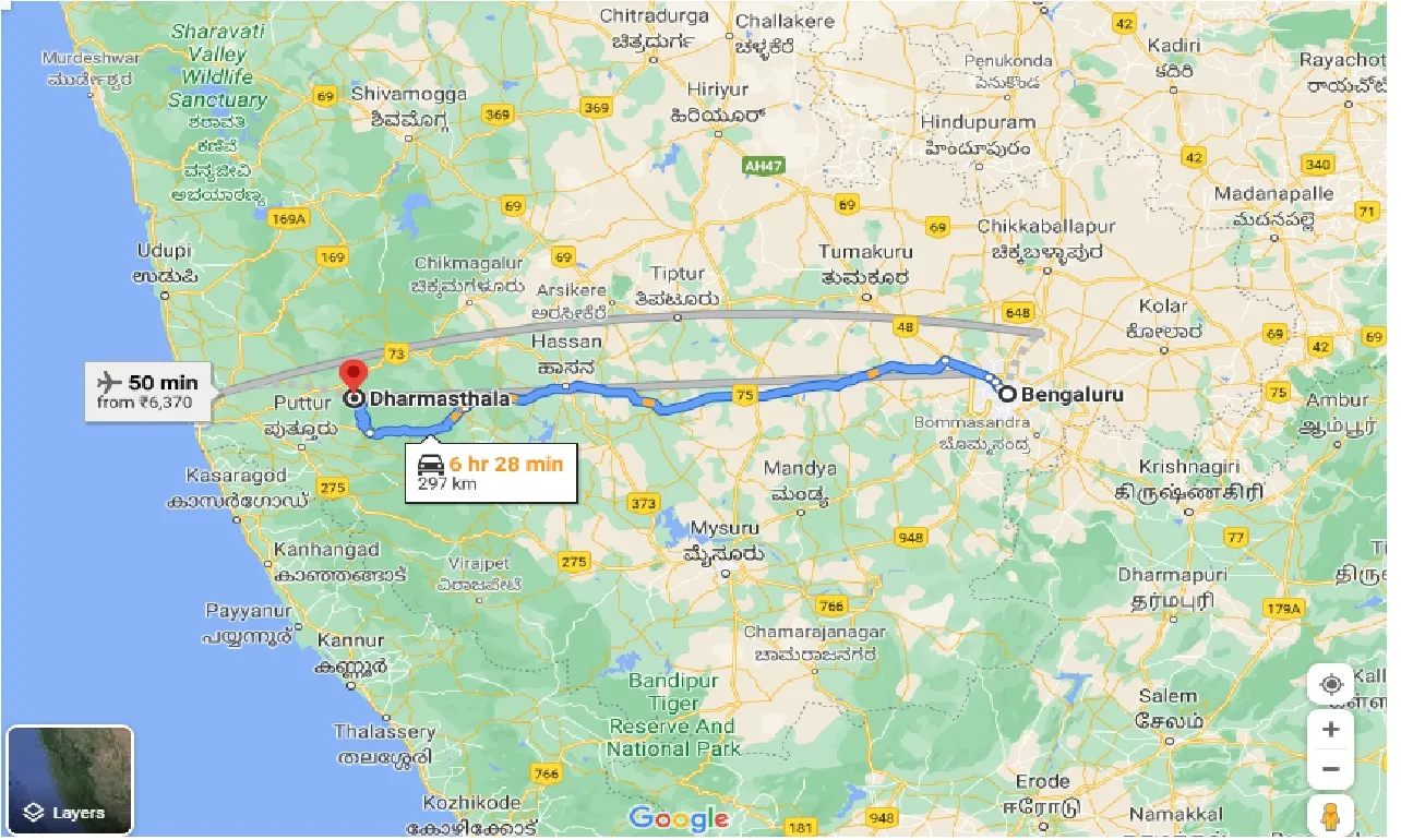 bangalore-to-daramasthala-taxi