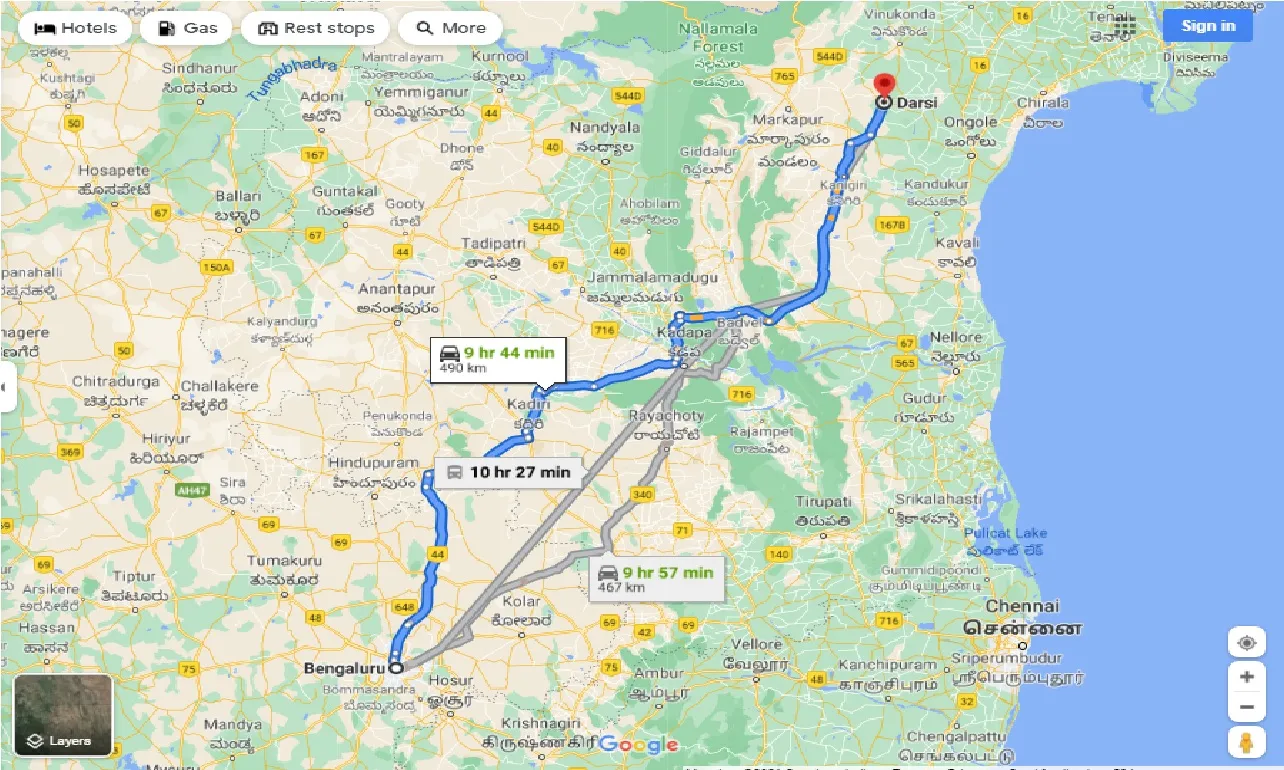 bangalore-to-darsi-one-way