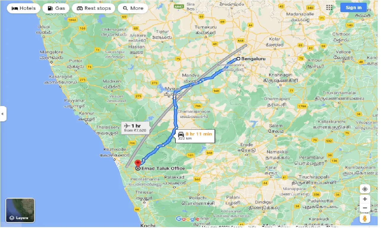 bangalore-to-ernad-one-way