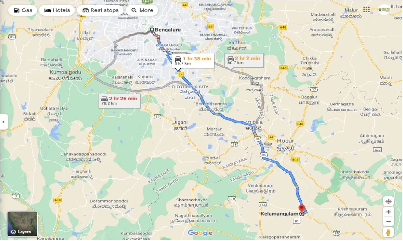 bangalore-to-kelamangalam-round-trip