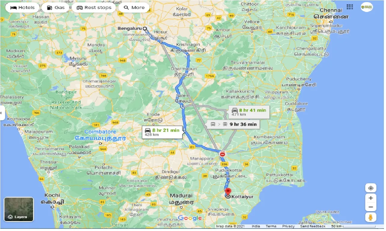 bangalore-to-kottaiyur-round-trip