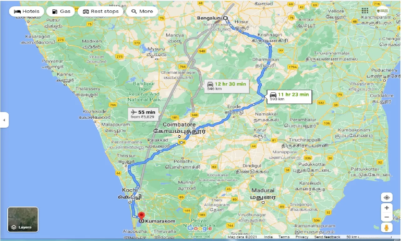 bangalore-to-kumarakom-one-way