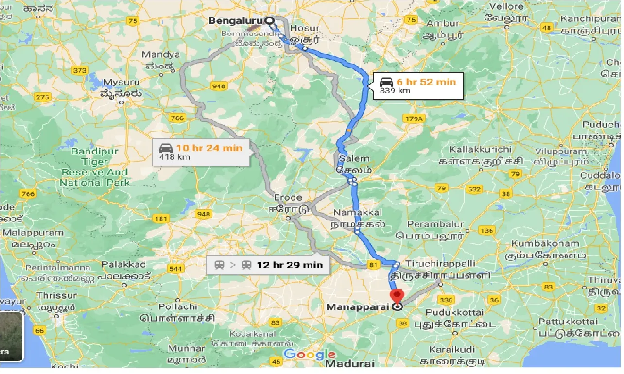 bangalore-to-manapparai-one-way