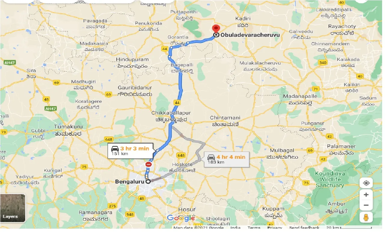 bangalore-to-obuladevaracheruvu-taxi