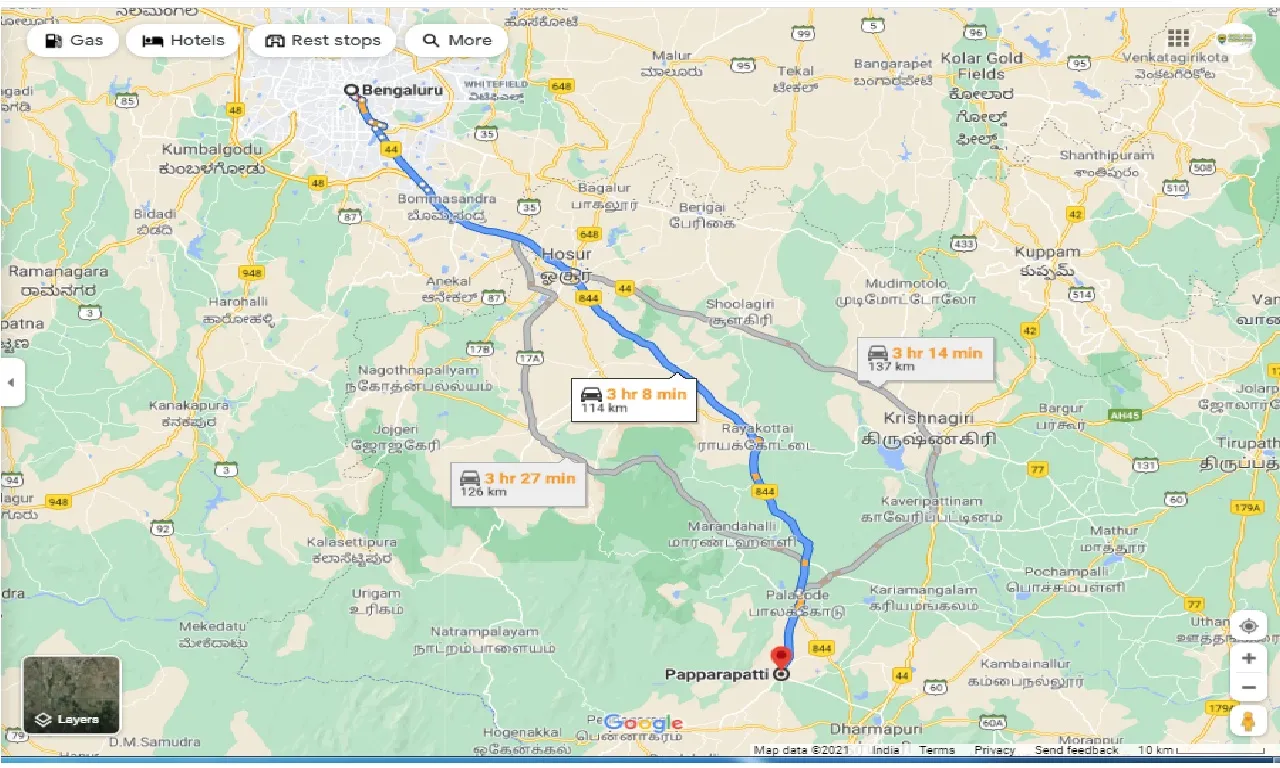 bangalore-to-papparapatti-one-way