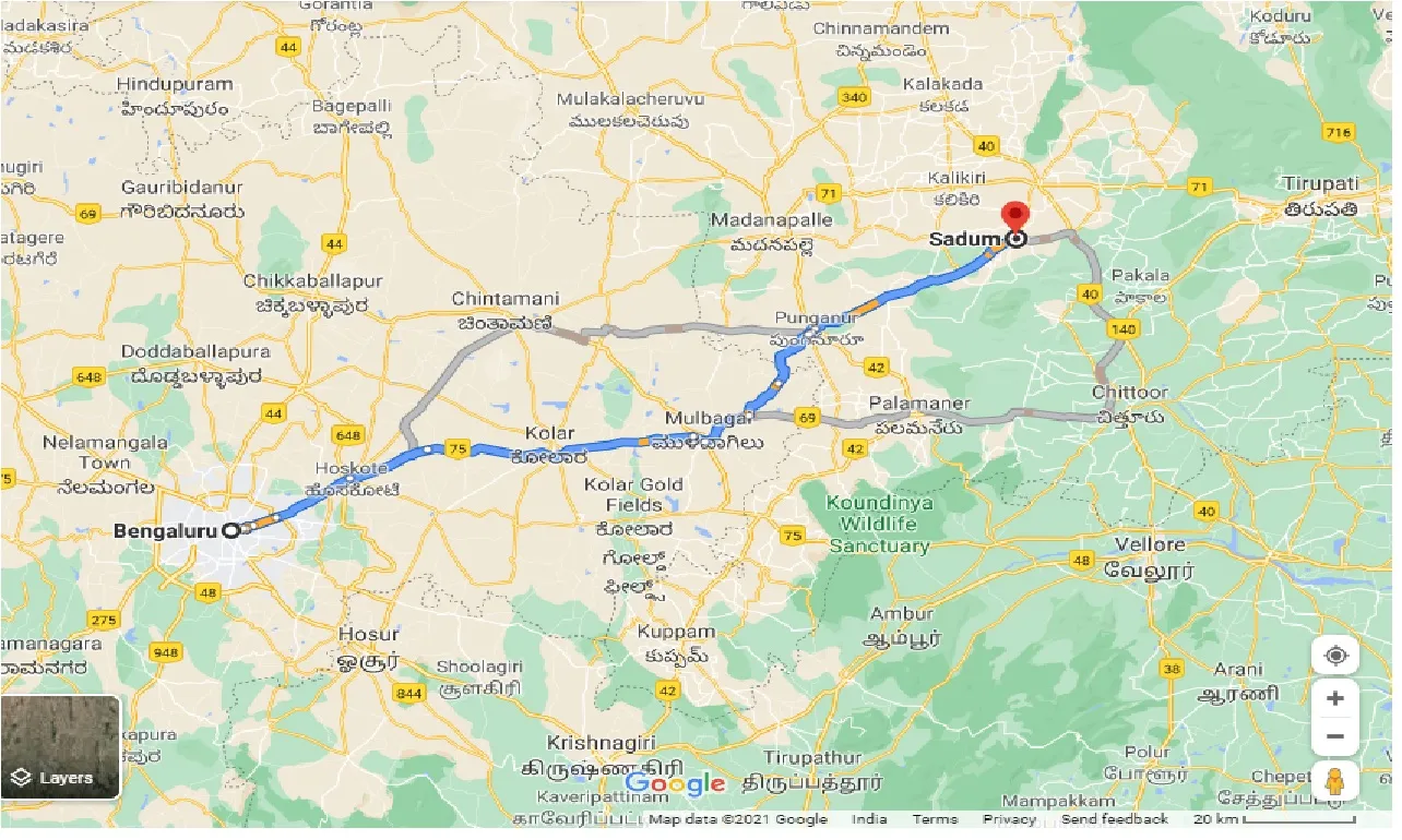bangalore-to-sadum-taxi