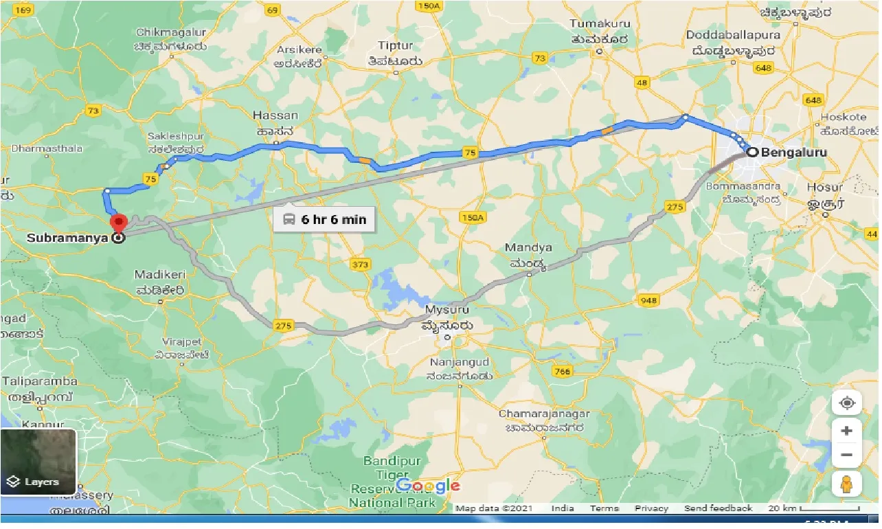 bangalore-to-subramanya-one-way