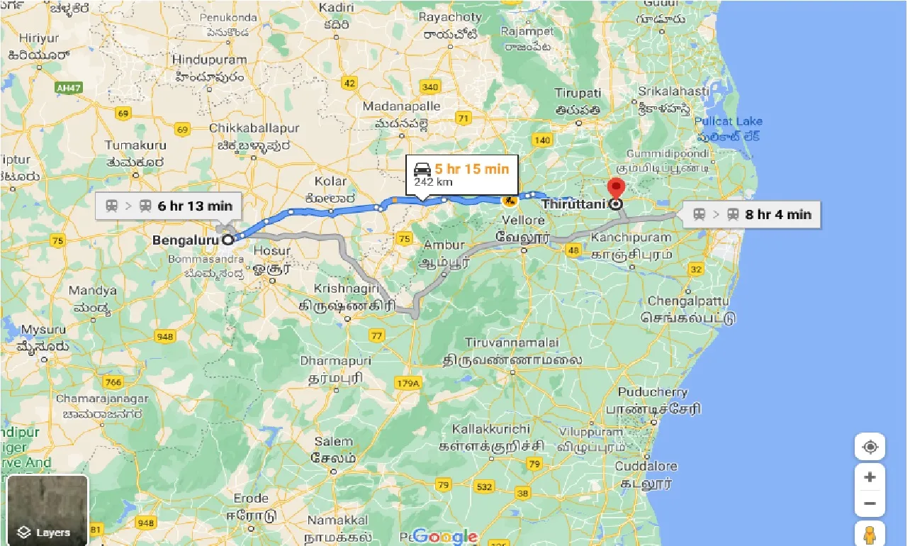 bangalore-to-thiruttani-one-way