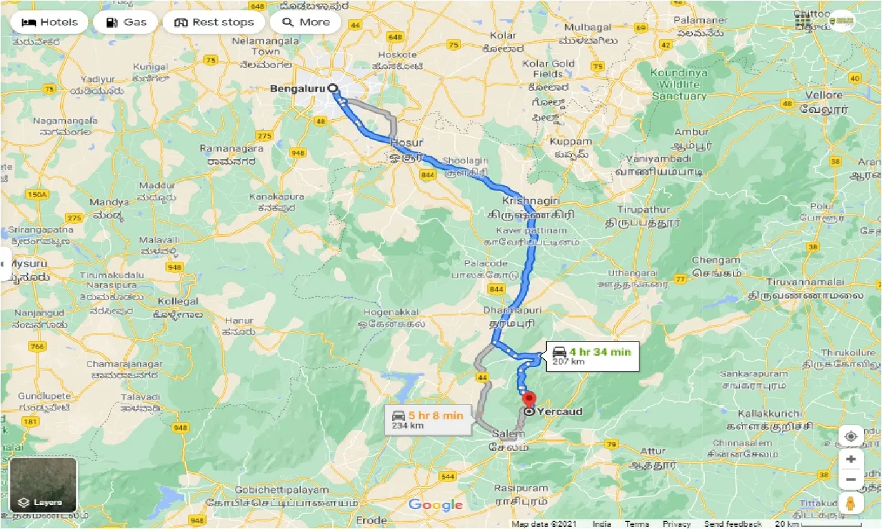 bangalore-to-yercaud-one-way