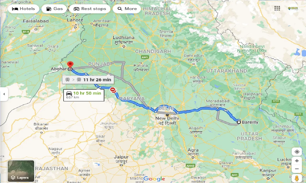 bareilly-to-abohar-one-way