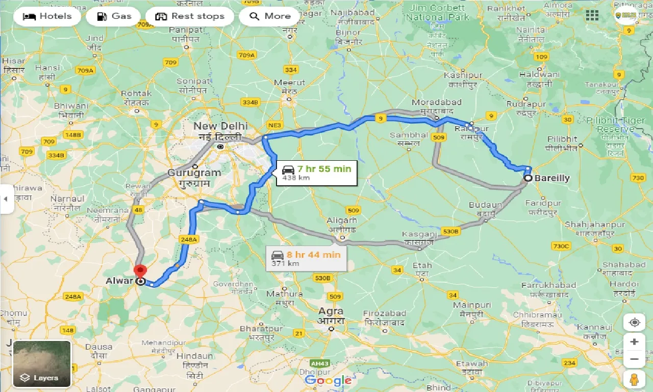 bareilly-to-alwar-taxi