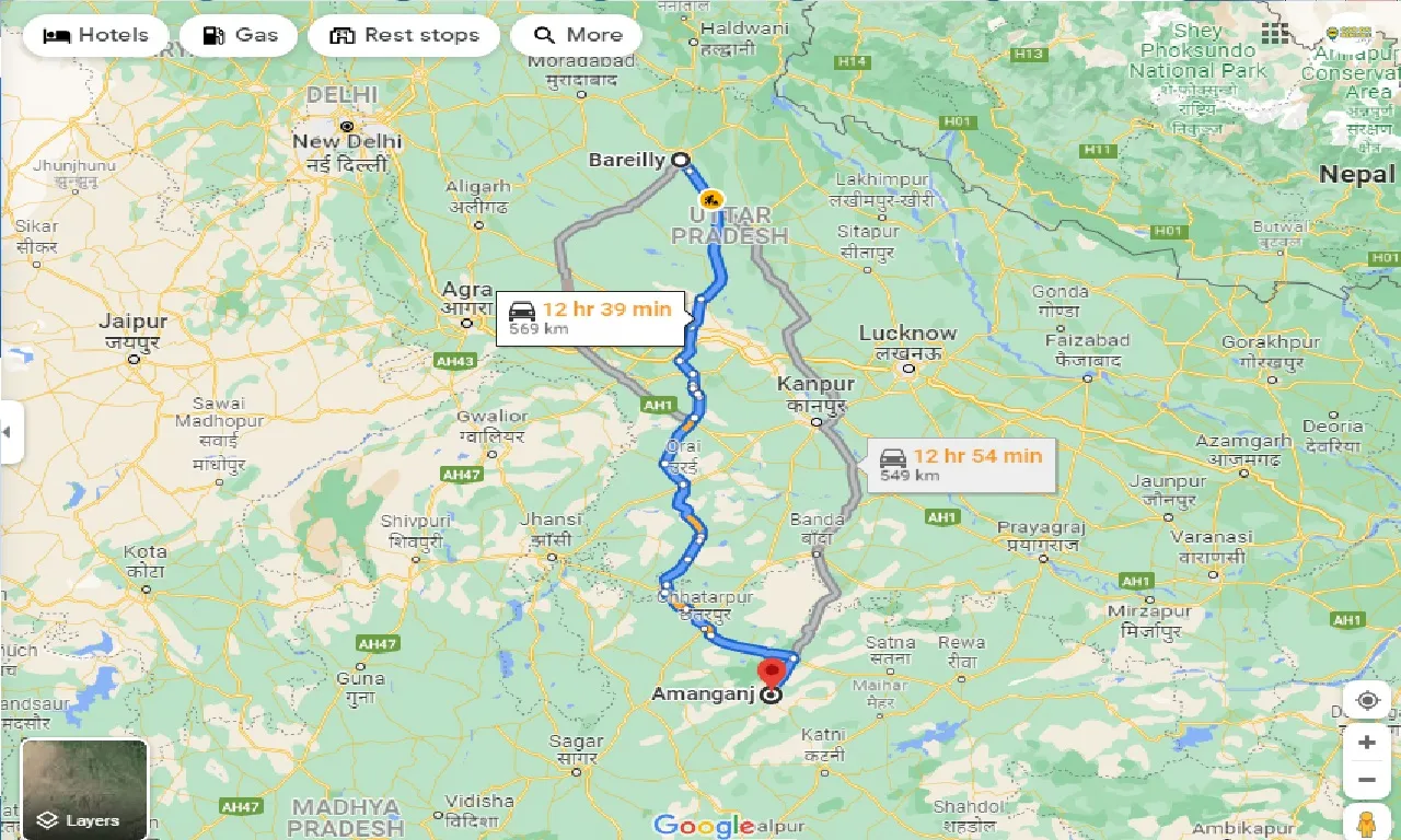 bareilly-to-amanganj-one-way