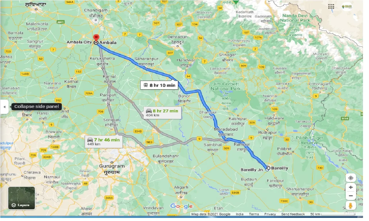 bareilly-to-ambala-one-way