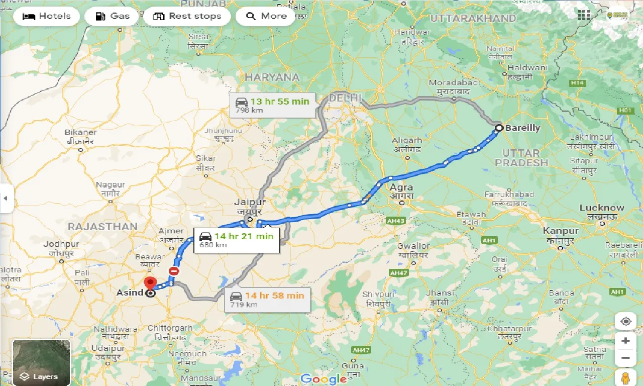bareilly-to-asind-taxi