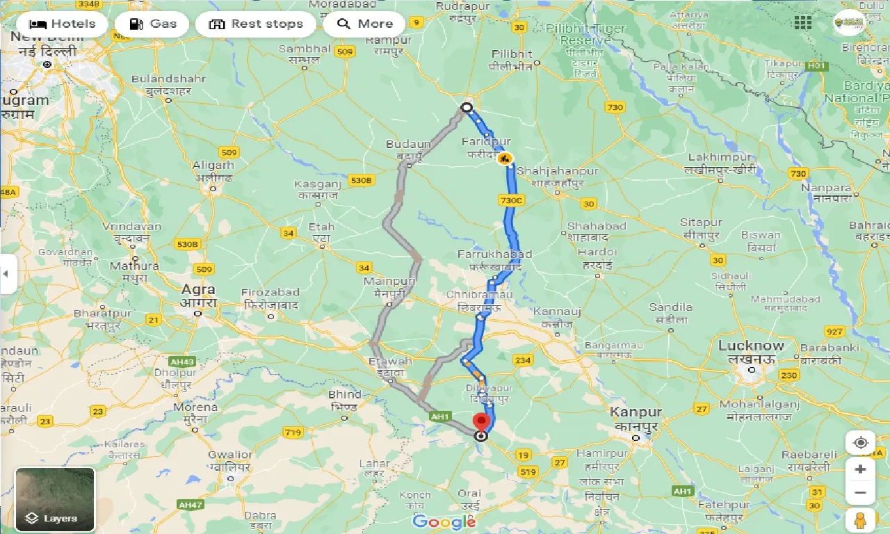 bareilly-to-auraiya-taxi