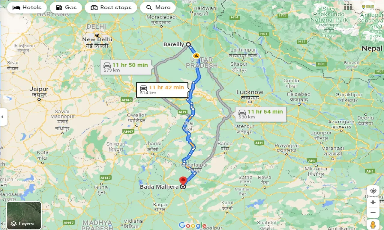 bareilly-to-bada-malhera-taxi