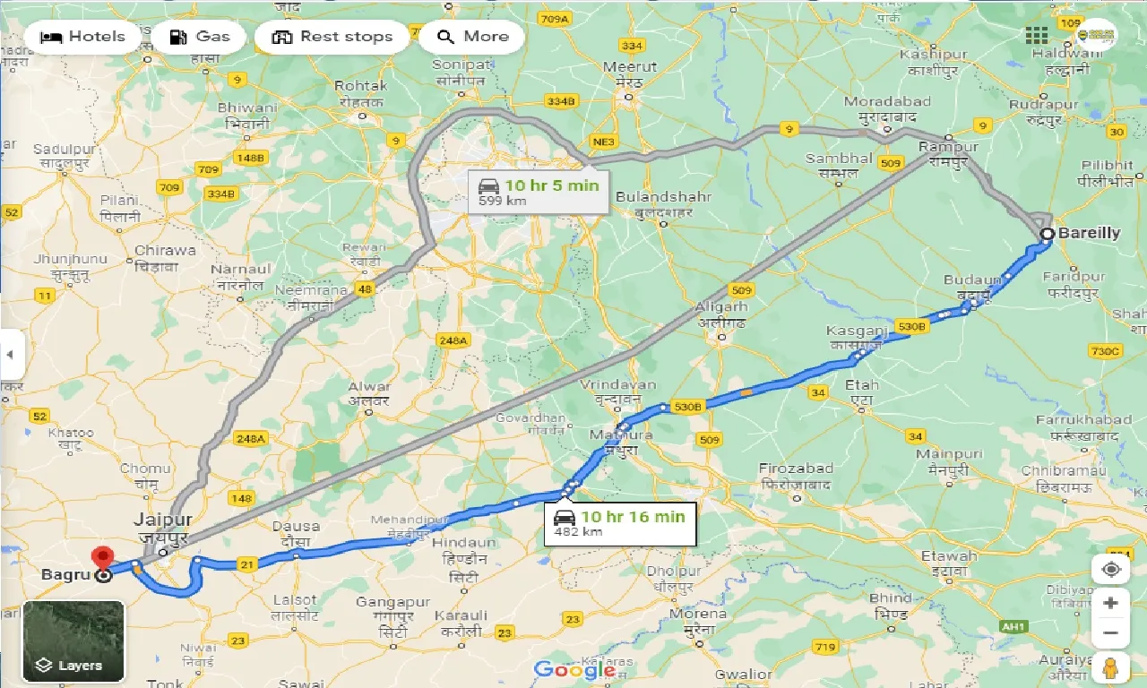 bareilly-to-bagru-one-way