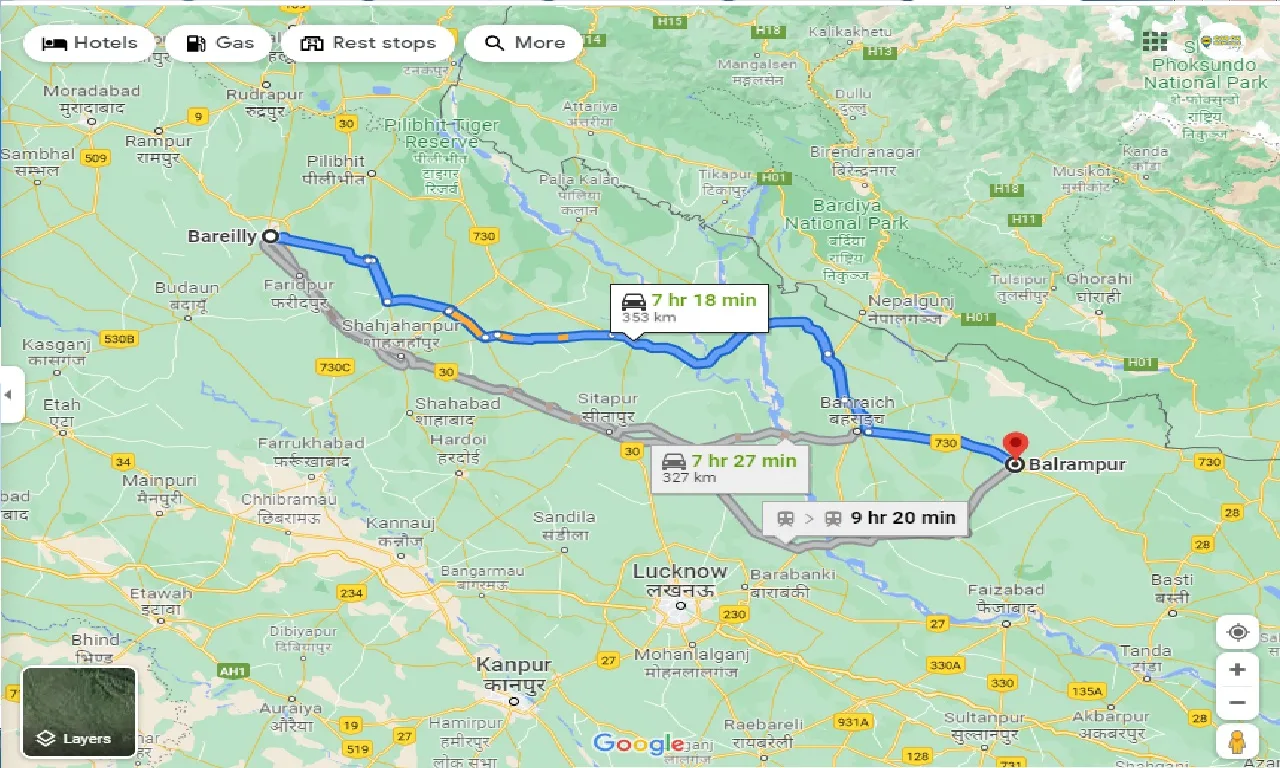bareilly-to-balrampur-taxi