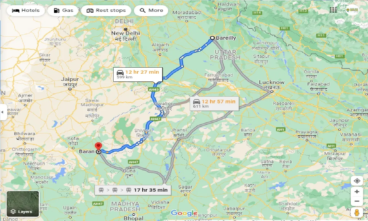 bareilly-to-baran-one-way