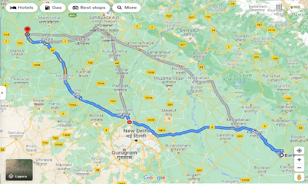 bareilly-to-barnala-taxi