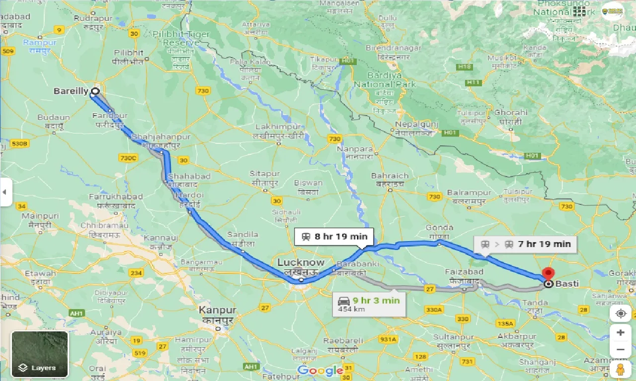 bareilly-to-basti-taxi