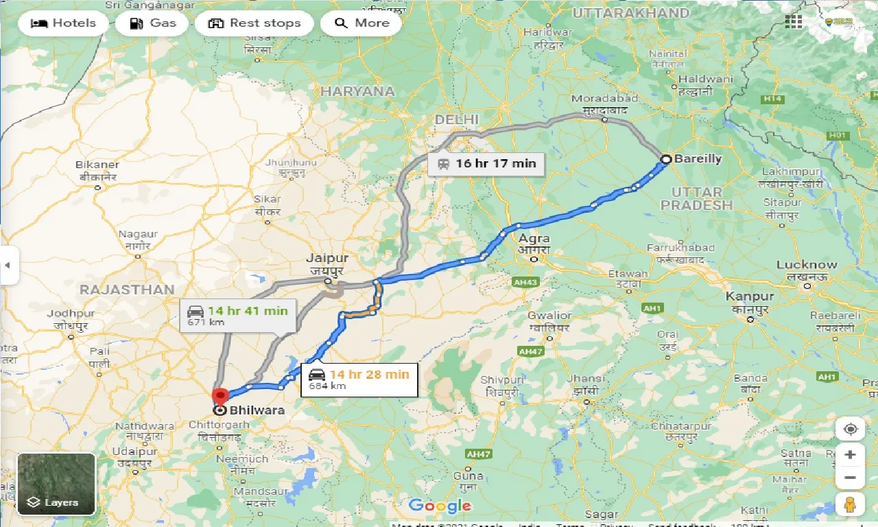 bareilly-to-bhilwara-taxi