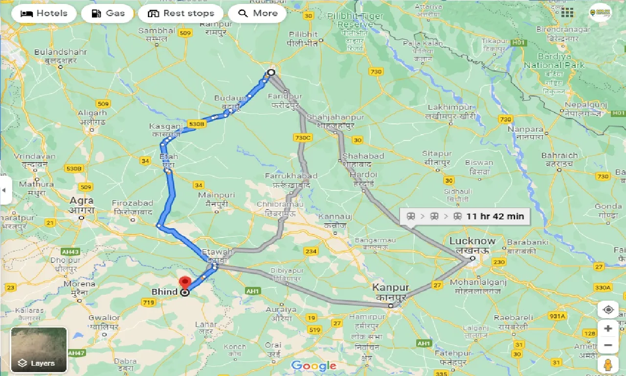 bareilly-to-bhind-one-way