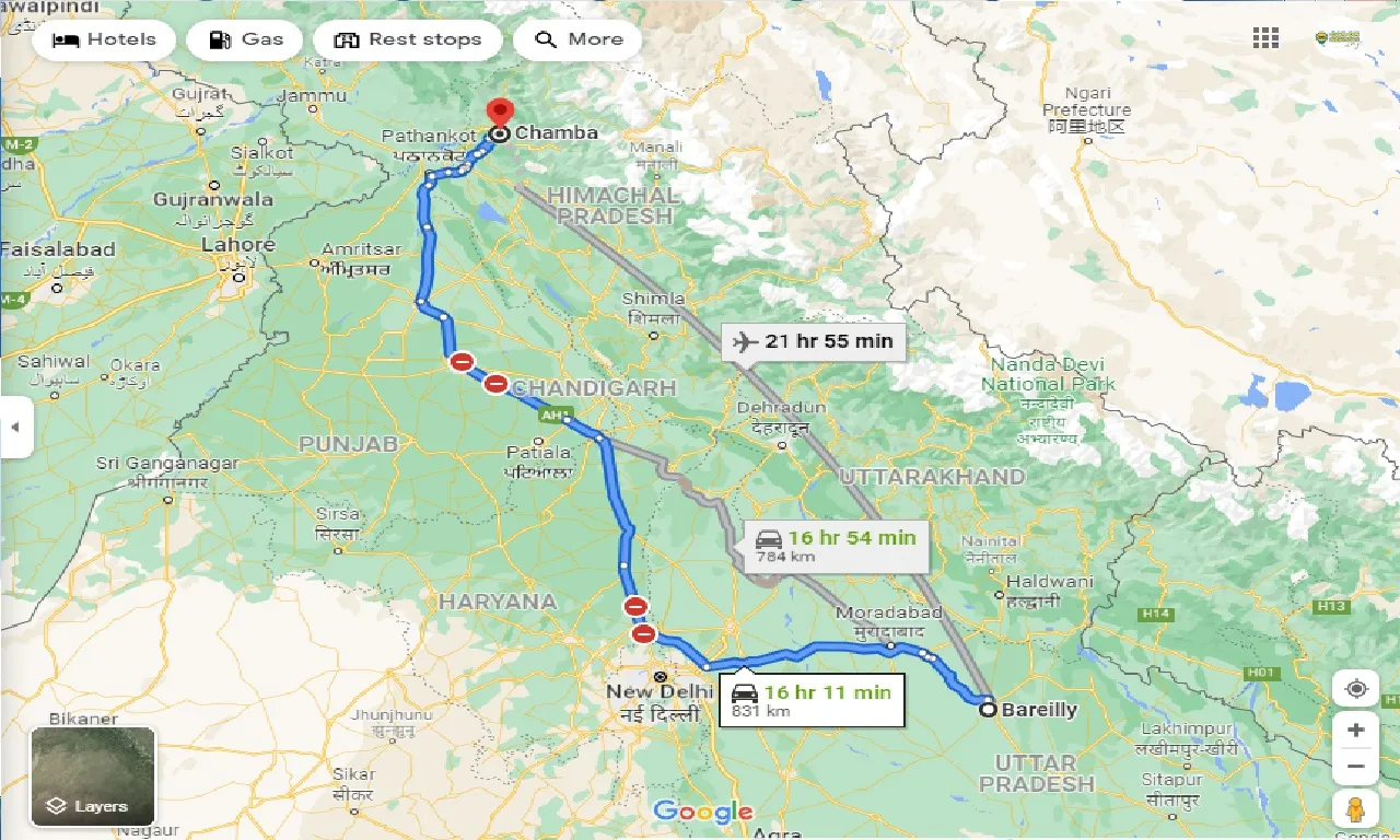bareilly-to-chamba-taxi