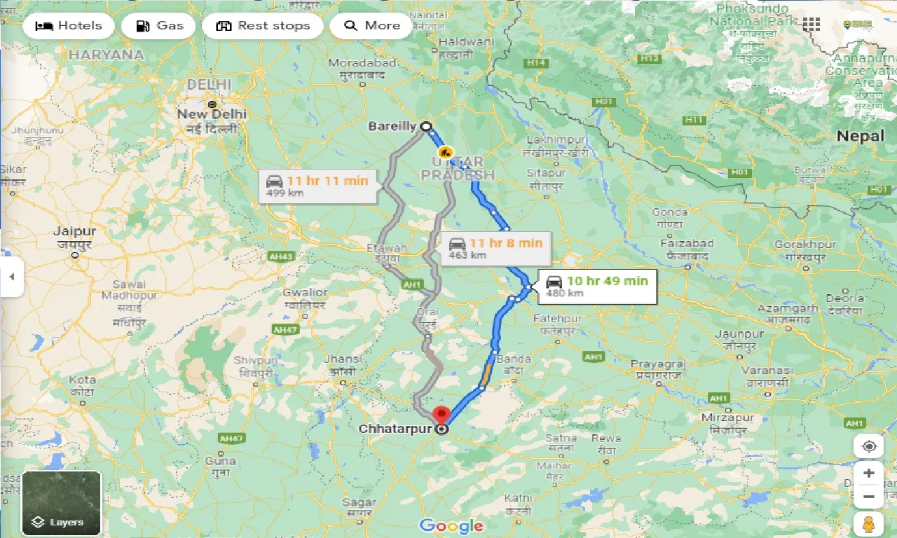 bareilly-to-chhatarpur-taxi