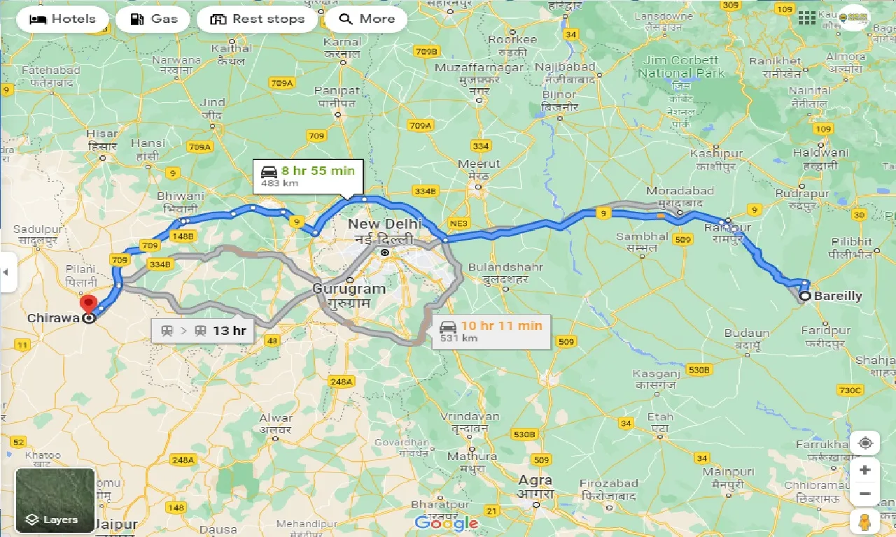 bareilly-to-chirawa-one-way