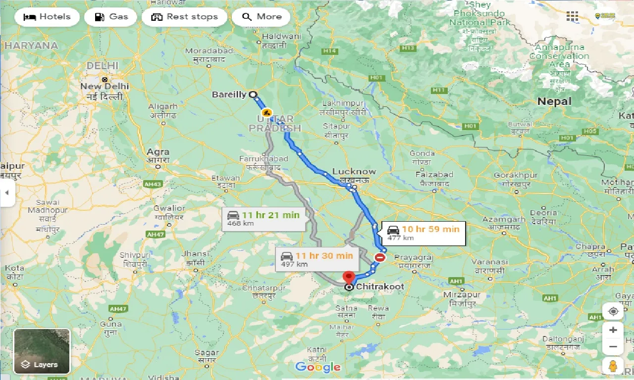 bareilly-to-chitrakoot-taxi