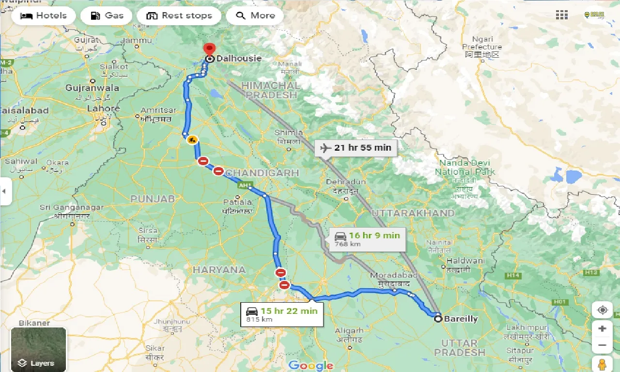 bareilly-to-dalhousie-taxi