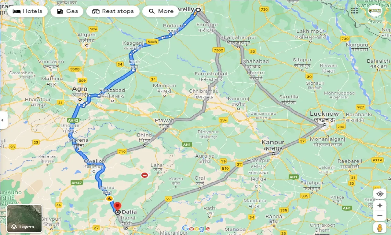 bareilly-to-datia-one-way