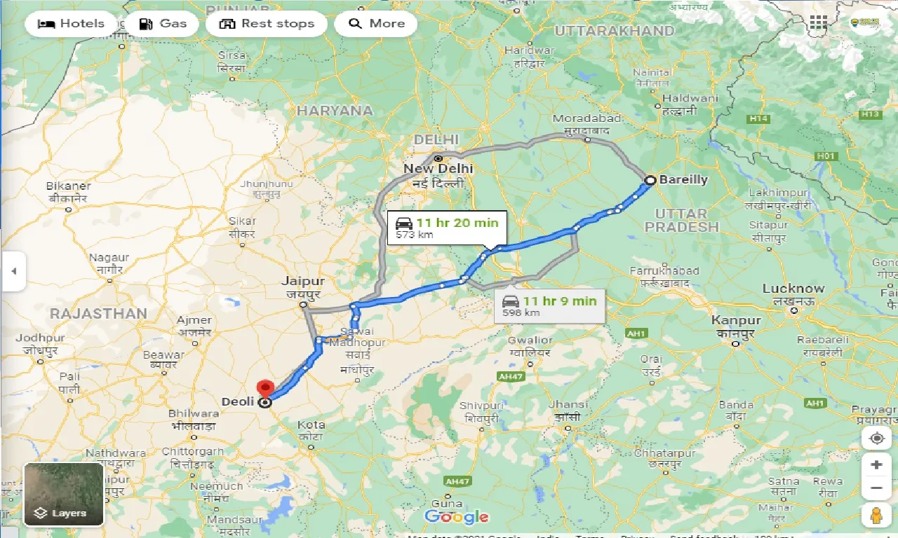 bareilly-to-deoli-taxi