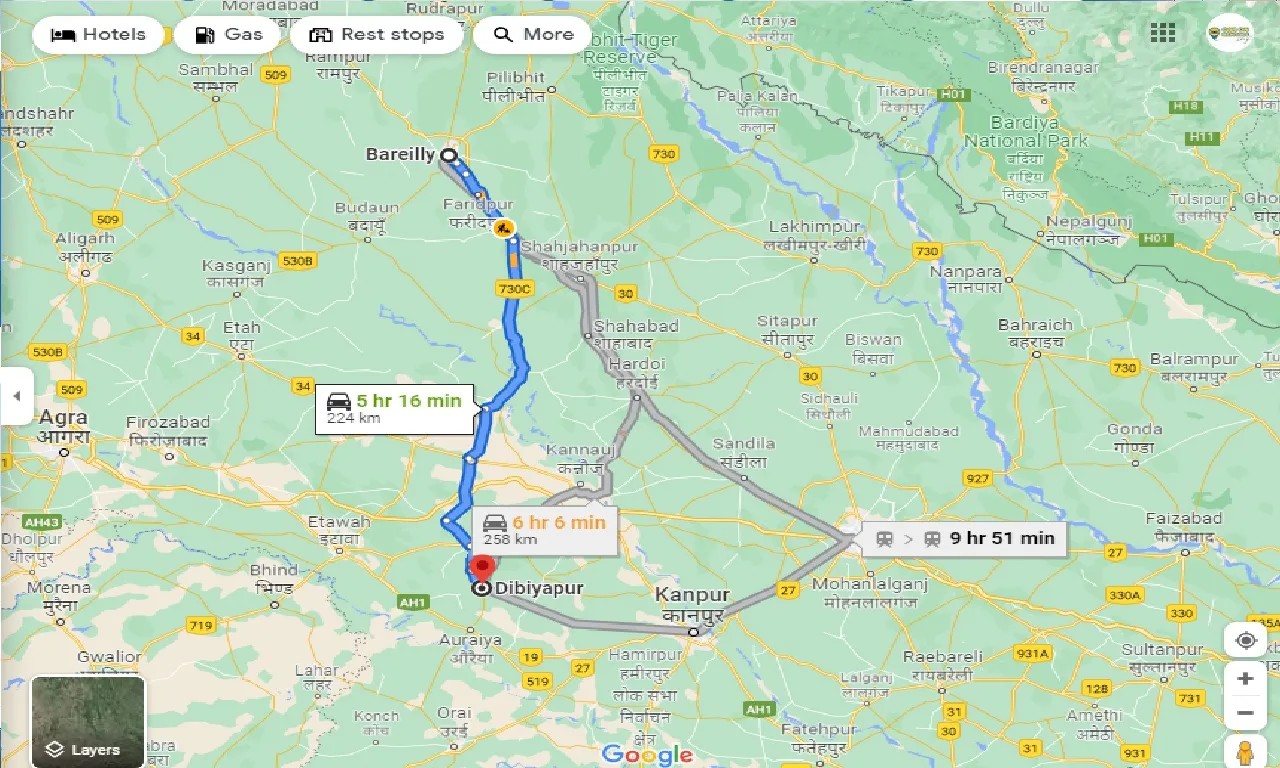 bareilly-to-dibiyapur-one-way