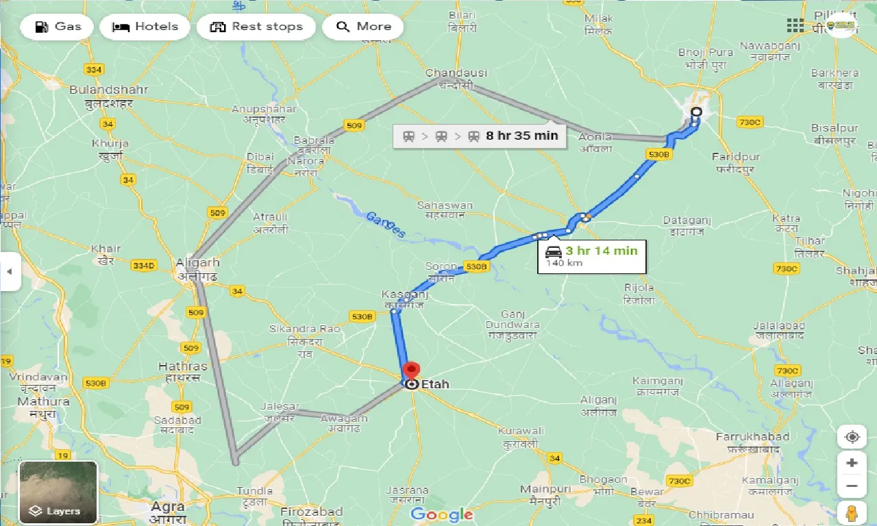 bareilly-to-etah-one-way
