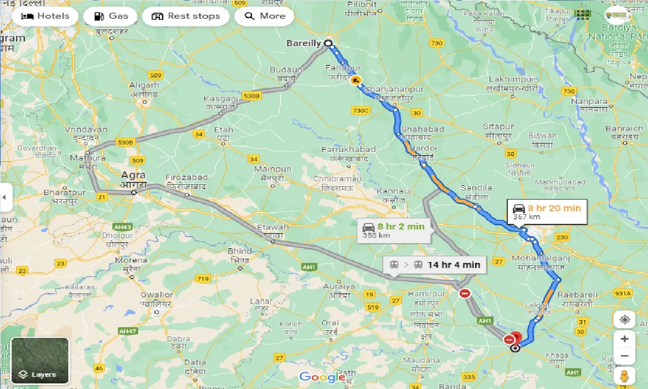 bareilly-to-fatehpur-one-way