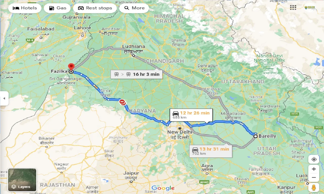 bareilly-to-fazilka-taxi