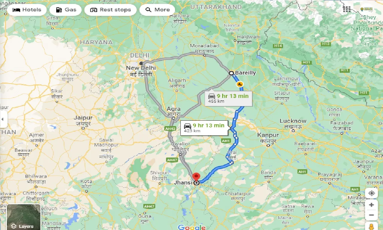 bareilly-to-jhansi-one-way