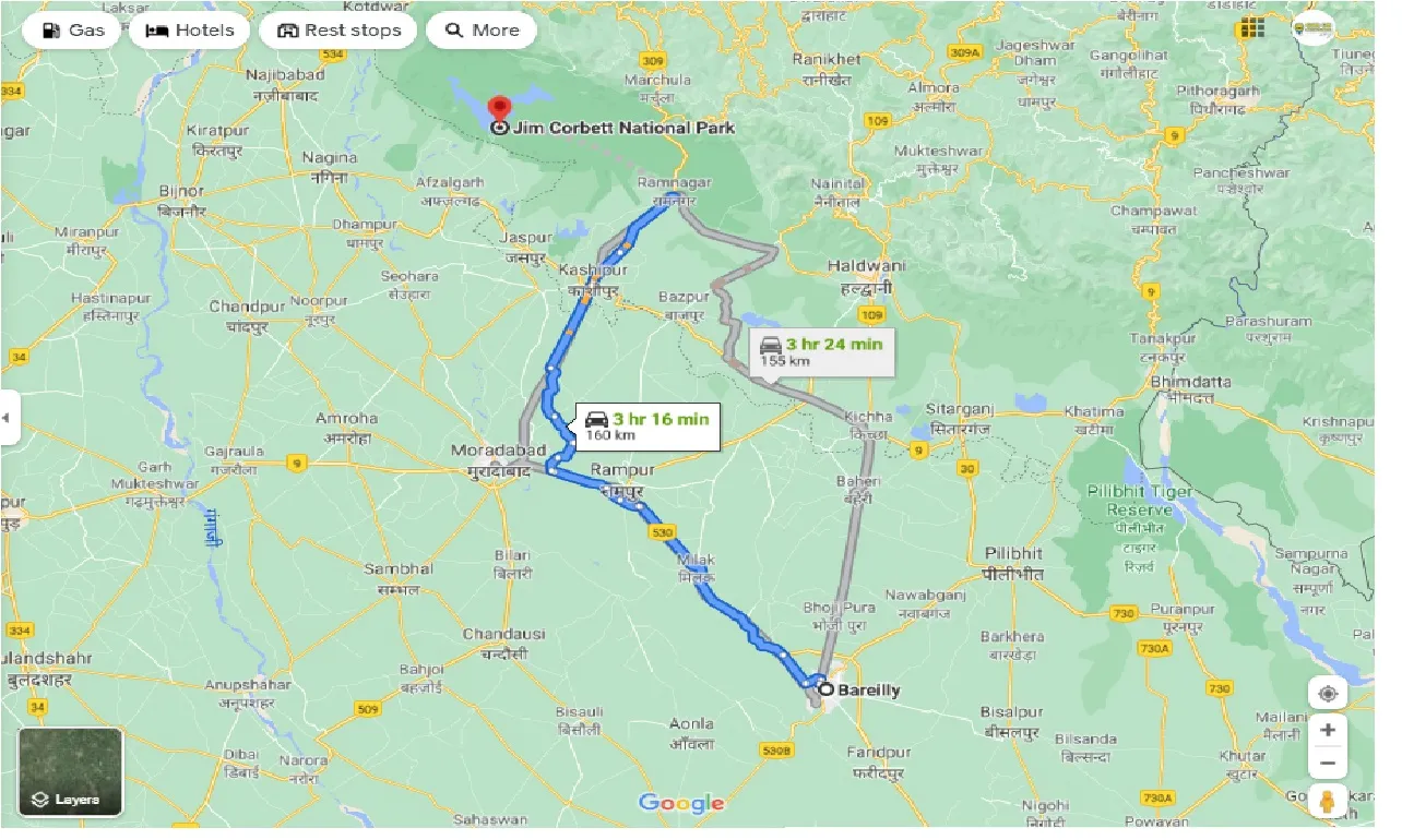 bareilly-to-jim-corbett-national-park-one-way