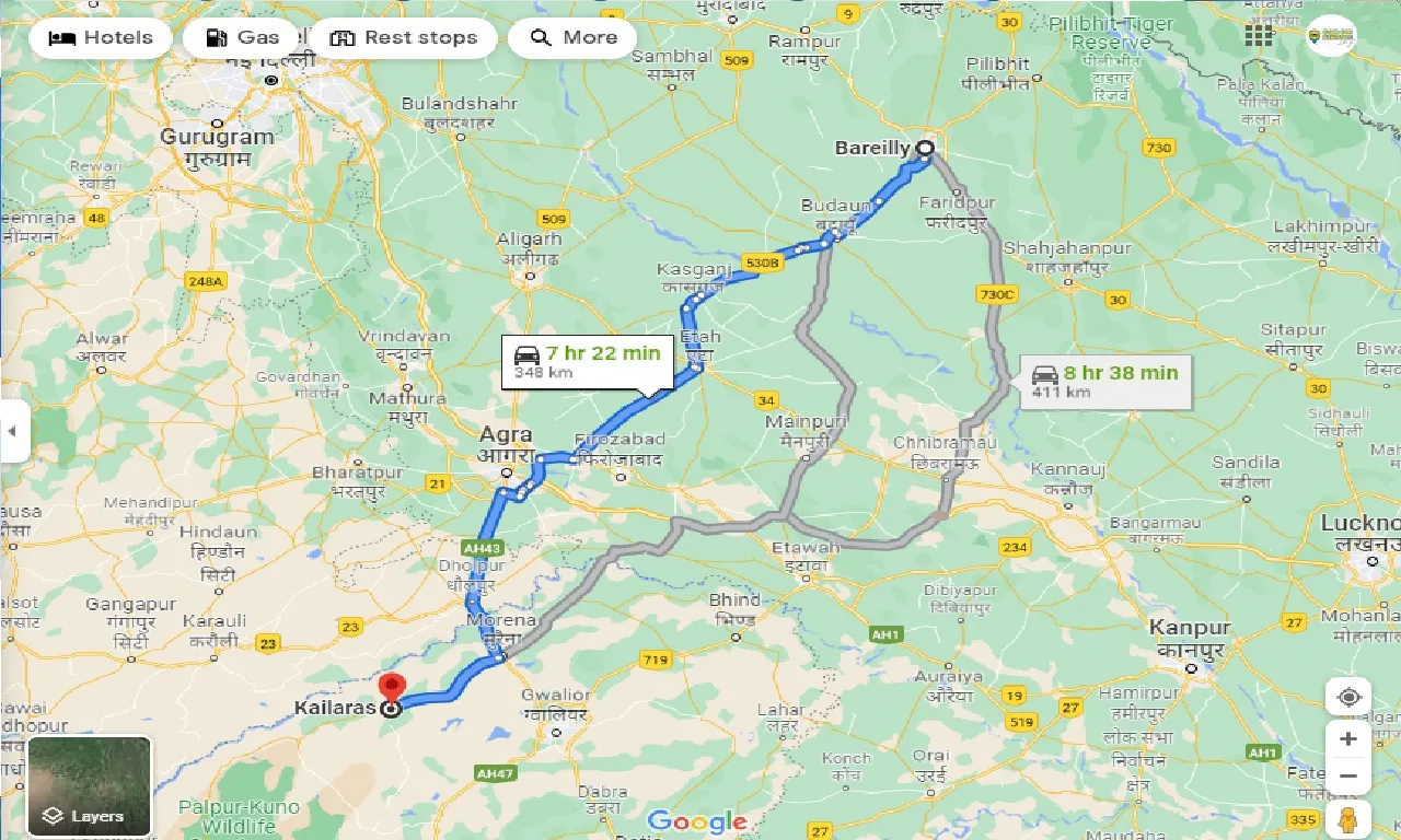 bareilly-to-kailaras-taxi
