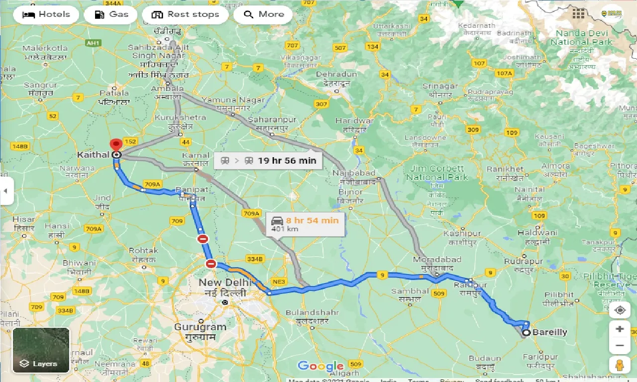 bareilly-to-kaithal-one-way